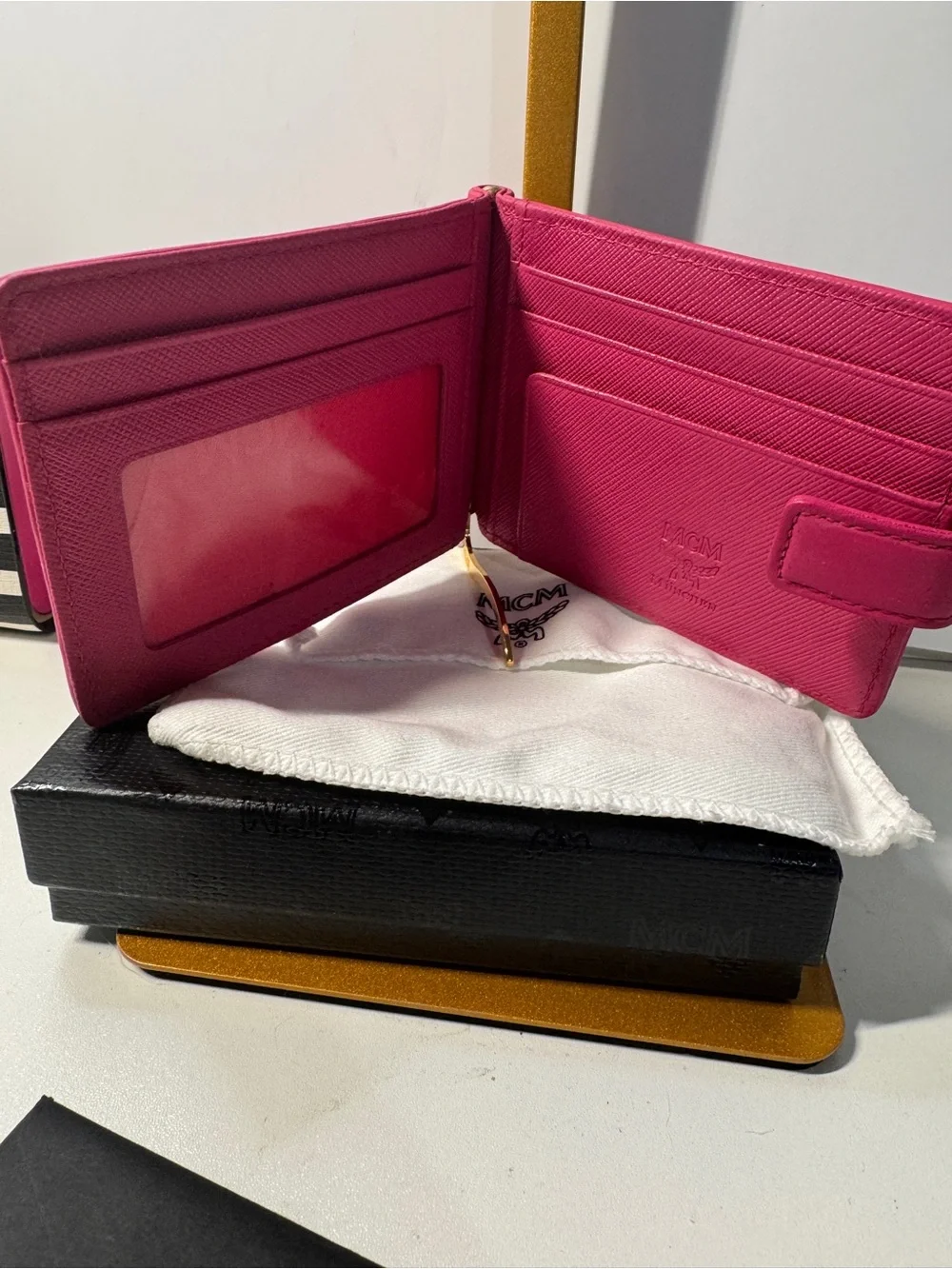 MCM compact leather